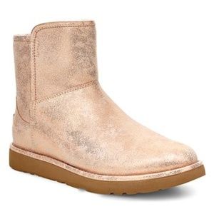 UGG Rose Gold Abree Mini Stardust Suede Boot